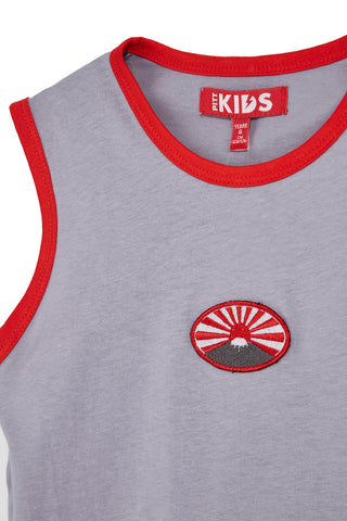 Completo canotta + pantaloni grigio in cotone Pitt kids Pt-b-se-9024