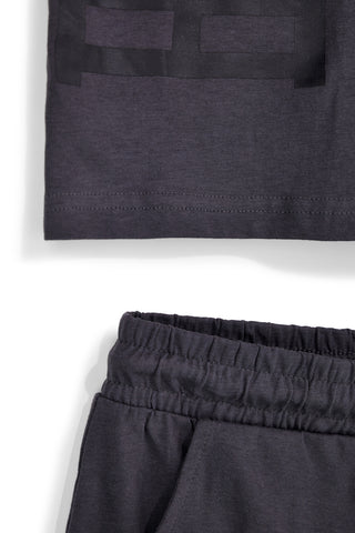 Completo t-shirt + pantaloni rosso e nero Pitt kids Pt-b-se-9028