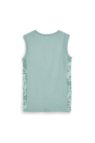 Grünes Tank-Top mit Wolfs-Print Pitt Kinder PT-B-T-9007
