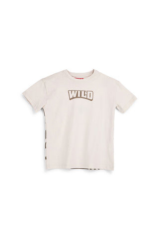 Beigefarbenes T-Shirt mit Wild Pitt Kinderaufdruck PT-B-T-9021