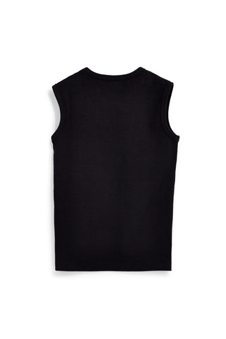 Schwarzes Tank-Top mit Frontprint Pitt Kinder PT-B-T-9026