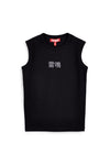 Schwarzes Tank-Top mit Frontprint Pitt Kinder PT-B-T-9026