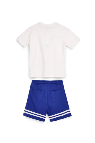 Pitt Kinder blau und weiß T-Shirt + Hose Set Pt-b-9049