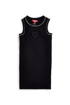 Schwarzes ärmelloses Kleid mit Herz Pitt Kinder Pt-b-9050