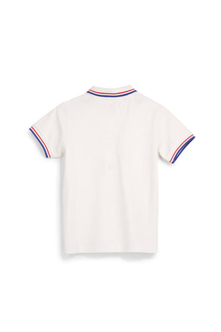 Polo bianca con colletto a contrasto Pitt kids Pt-b-pl-9053