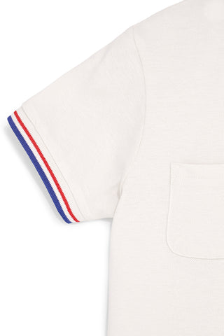 Polo bianca con colletto a contrasto Pitt kids Pt-b-pl-9053