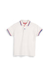 Polo bianca con colletto a contrasto Pitt kids Pt-b-pl-9053