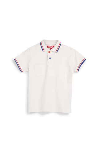 Polo bianca con colletto a contrasto Pitt kids Pt-b-pl-9053
