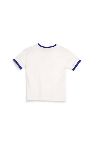 Weißes T-Shirt mit Ball Druck Pitt Kinder PT-B-T-9052