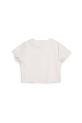 T-shirt bianca in tessuto a costine Pitt kids PT-G-T-9057