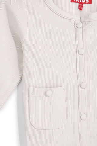 Cardigan beige in cotone con bottoni Pitt kids Pt-g-f-9055