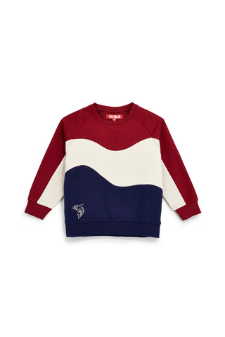 Rotes Color-Block-Sweatshirt mit Fleecefutter von Pitt Kids PTBF2610
