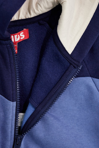 Felpa blu con cappuccio e interno felpato Pitt kids PTBF2612