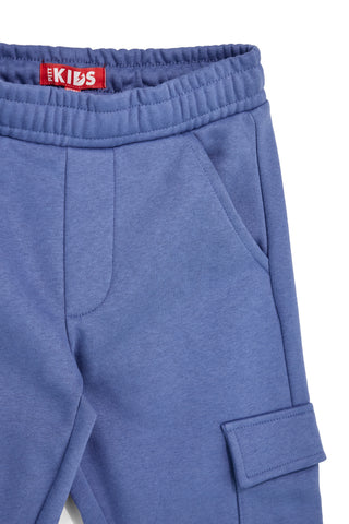 Pantaloni cargo blu con interno felpato Pitt kids PTBP2613