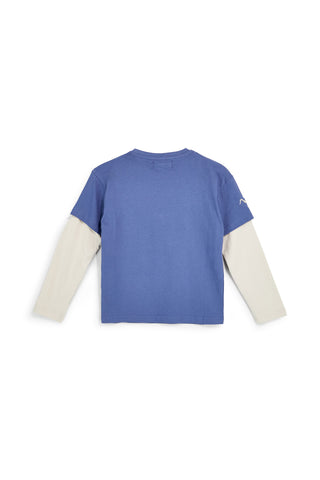 Blaues Langarm-T-Shirt mit Brusttasche von Pitt Kids PTBT2614