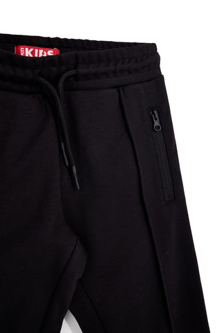 Pantaloni neri in cotone Pitt kids PTBP2619