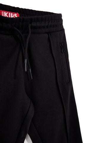 Pantaloni neri in cotone Pitt kids PTBP2619