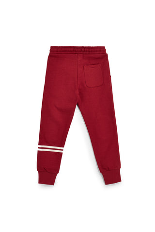 Pantaloni rossi con coulisse e tasche in cotone felpato Pitt kids PTBP2621