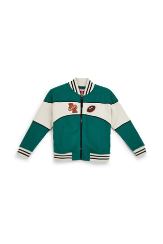 Grünes Sweatshirt mit Reißverschluss und fleecegefüttertem Innenfutter von Pitt Kids PTBF2622