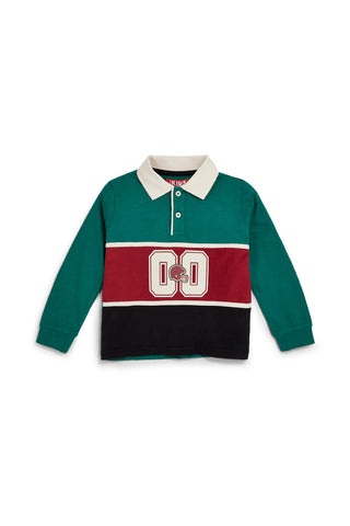 Grünes Langarm-Polohemd aus Baumwolle von Pitt Kids PTBPL2624