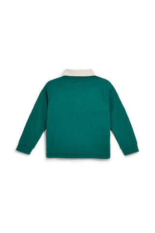 Grünes Langarm-Polohemd aus Baumwolle von Pitt Kids PTBPL2624