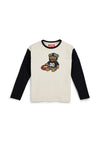 Beiges Langarm-T-Shirt aus Baumwolle von Pitt Kids, Art.-Nr. PTBT2625