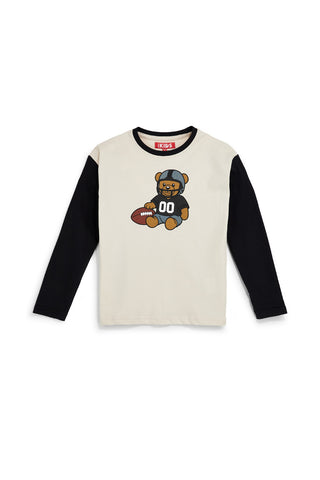 Beiges Langarm-T-Shirt aus Baumwolle von Pitt Kids, Art.-Nr. PTBT2625