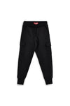 Pantaloni cargo neri con interno felpato Pitt kids PTBP2626