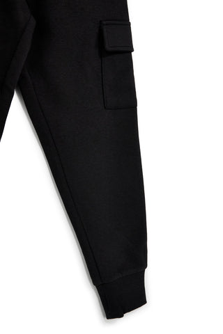 Pantaloni cargo neri con interno felpato Pitt kids PTBP2626