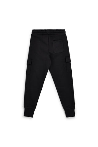 Pantaloni cargo neri con interno felpato Pitt kids PTBP2626