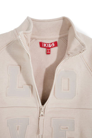 Beiges Sweatshirt mit innenliegendem Reißverschluss und Fleecefutter von Pitt Kids PTGF2629