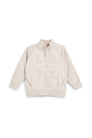 Beiges Sweatshirt mit innenliegendem Reißverschluss und Fleecefutter von Pitt Kids PTGF2629