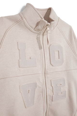 Beiges Sweatshirt mit innenliegendem Reißverschluss und Fleecefutter von Pitt Kids PTGF2629