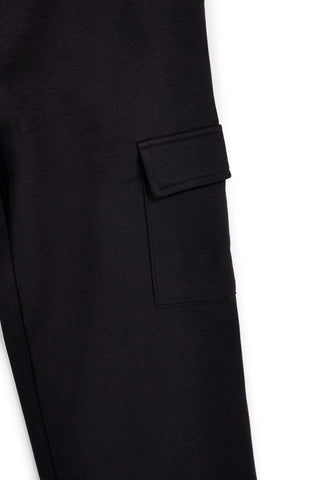 Pantaloni cargo neri con interno felpato Pitt kids PTGP2632