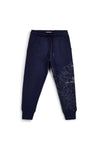Pantaloni blu con stampa floreale e interno felpato Pitt kids PTGP2634