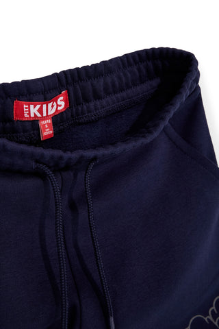 Pantaloni blu con stampa floreale e interno felpato Pitt kids PTGP2634