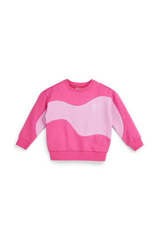 Zweifarbiges rosa Sweatshirt mit Fleecefutter von Pitt Kids, Art.-Nr. PTGF2635