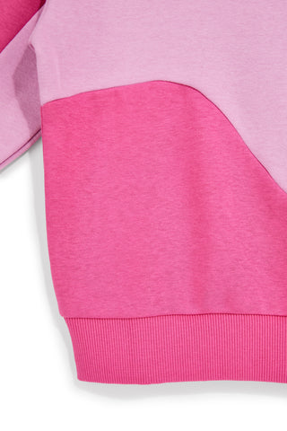 Felpa rosa bicolore interno felpato Pitt kids PTGF2635