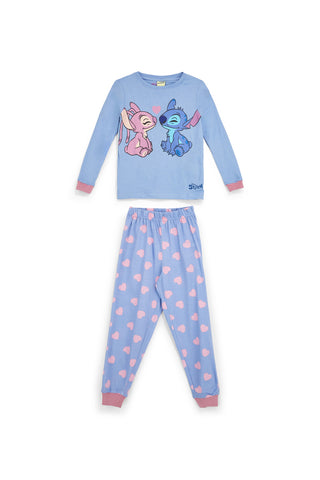 Pigiama leggero azzurro e rosa con stampa Stitch D13857MC
