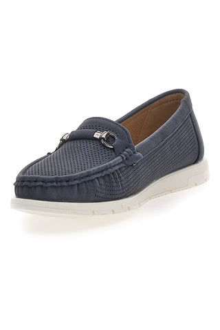 Marineblaue Mokassins mit Kontrastsohle MIO TEMPO MINA1190