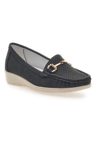 Mocassini Neri con Fibbia Dorata MIO TEMPO MINA1230