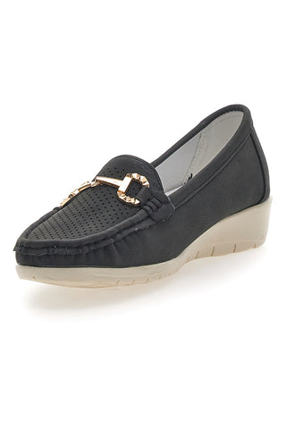 Mocassini Neri con Fibbia Dorata MIO TEMPO MINA1230