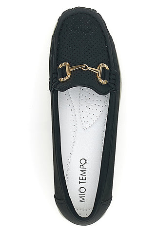 Mocassini Neri con Fibbia Dorata MIO TEMPO MINA1230