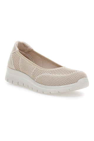 Beige Mokassins mit atmungsaktivem Obermaterial und herausnehmbarer Innensohle PLOCADI MD01