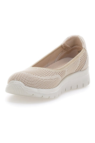 Beige Mokassins mit atmungsaktivem Obermaterial und herausnehmbarer Innensohle PLOCADI MD01