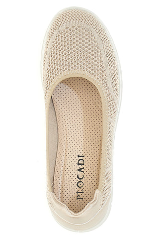 Beige Mokassins mit atmungsaktivem Obermaterial und herausnehmbarer Innensohle PLOCADI MD01