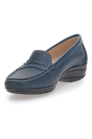 Mocassini Blu Con Bocca di Leone Pittarello Focus 8160