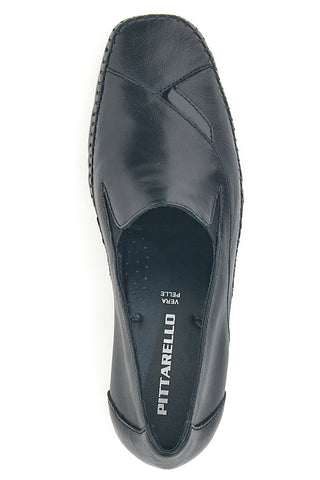 Mocassini neri con cuciture a vista e soletta memory foam Pittarello 5459