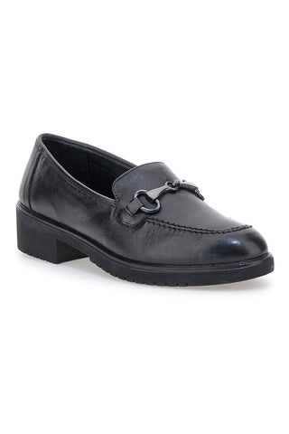 Pittarello 15562 Schwarze Loafer mit Horsebit und Memory Foam