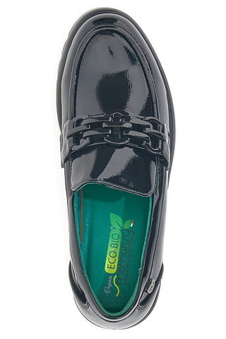 Schwarze Komfortmokassins mit Eco Bio Memory Foam-Innensohle J528676